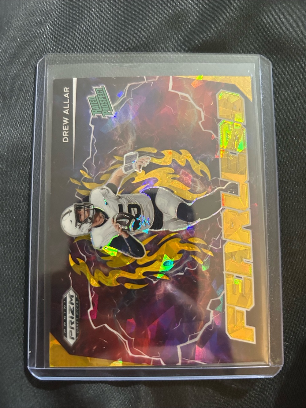 Panini Prism Blaze Holographic Football Card - Yellow, Purple, Gold